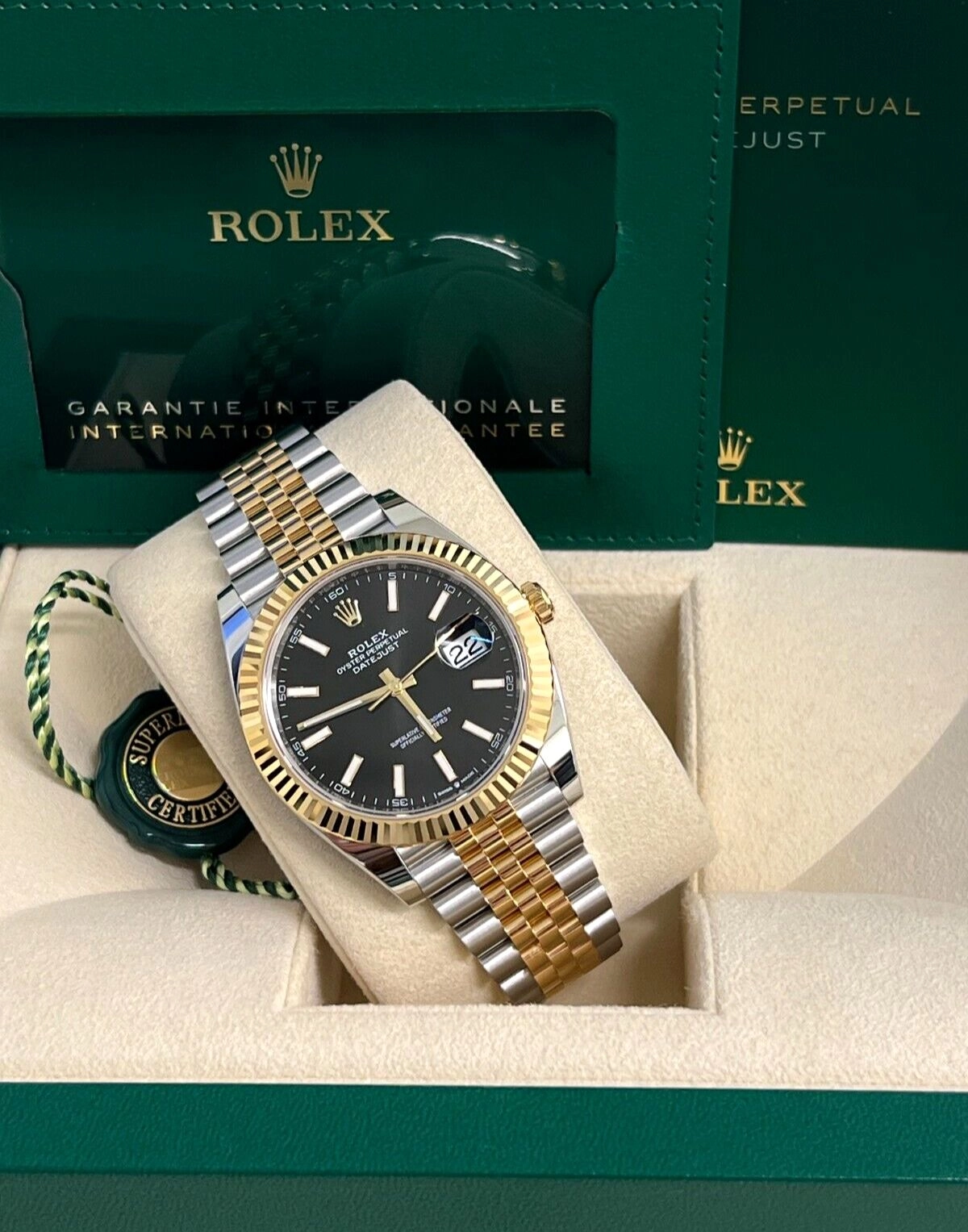 Rolex Datejust 41mm Steel & Yellow Gold Black Dial Jubilee