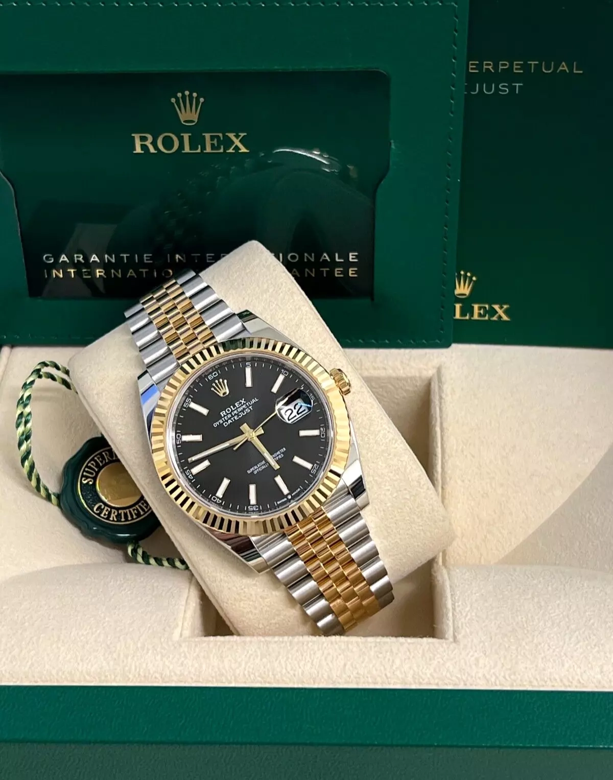 Rolex Datejust 41mm Steel & Yellow Gold Black Dial Jubilee